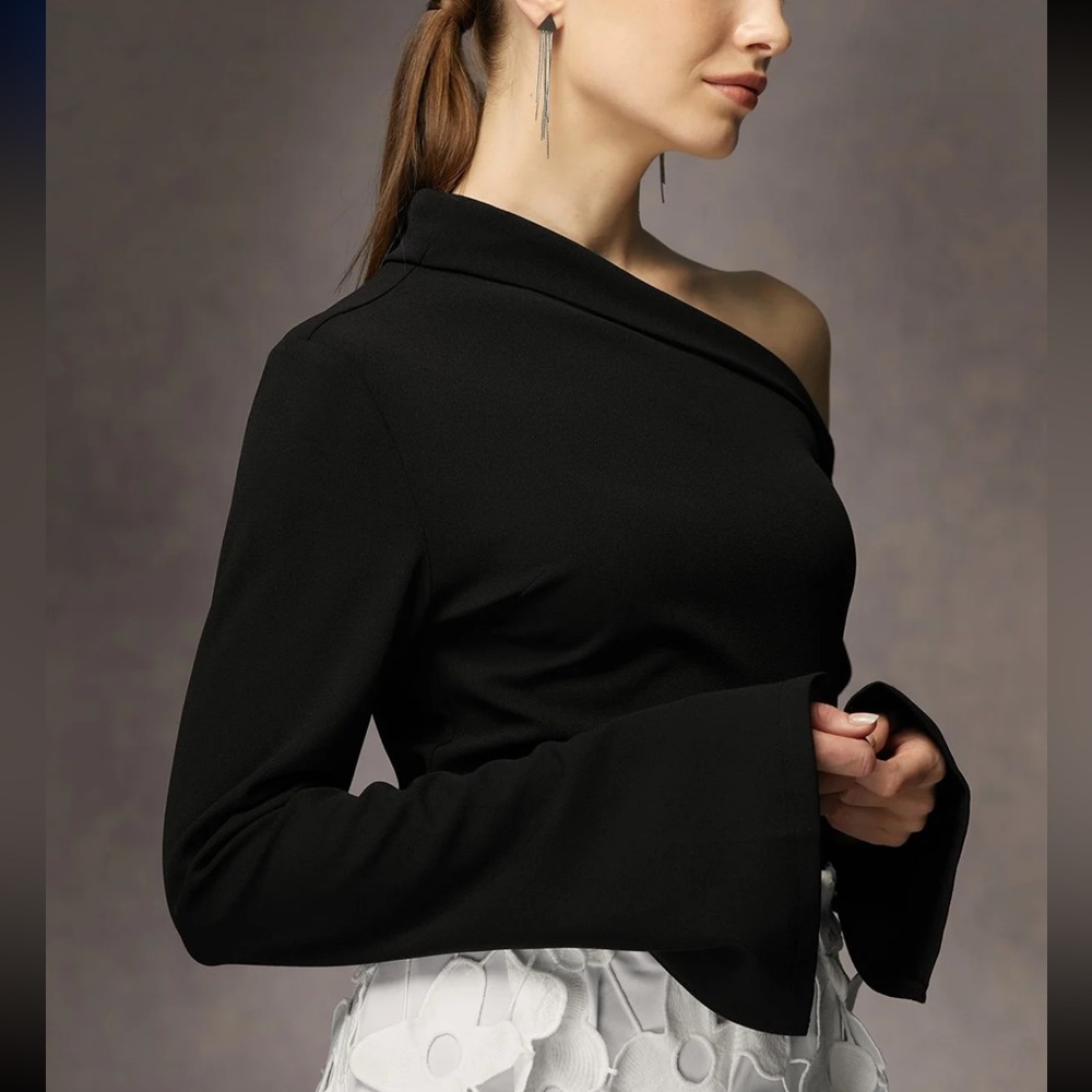 stylewe Elasticity Elegant Asymmetrical Tight Long Sleeve Shirt